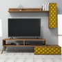 Hanah Home Mueble para la televisión Planet - Nogal, Amarillo